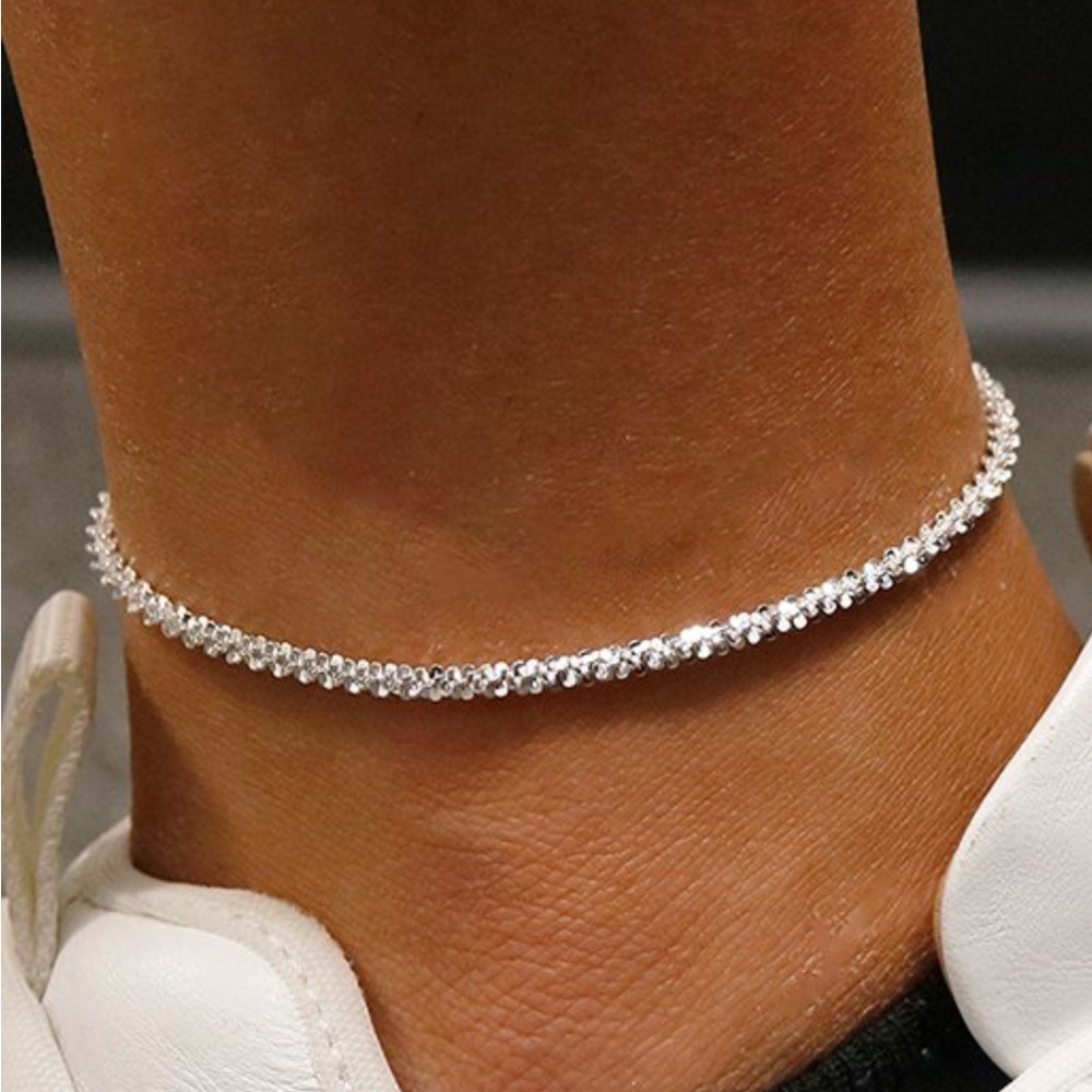 Yeidid International | Sterling Silver Italian Roc Chain Anklet